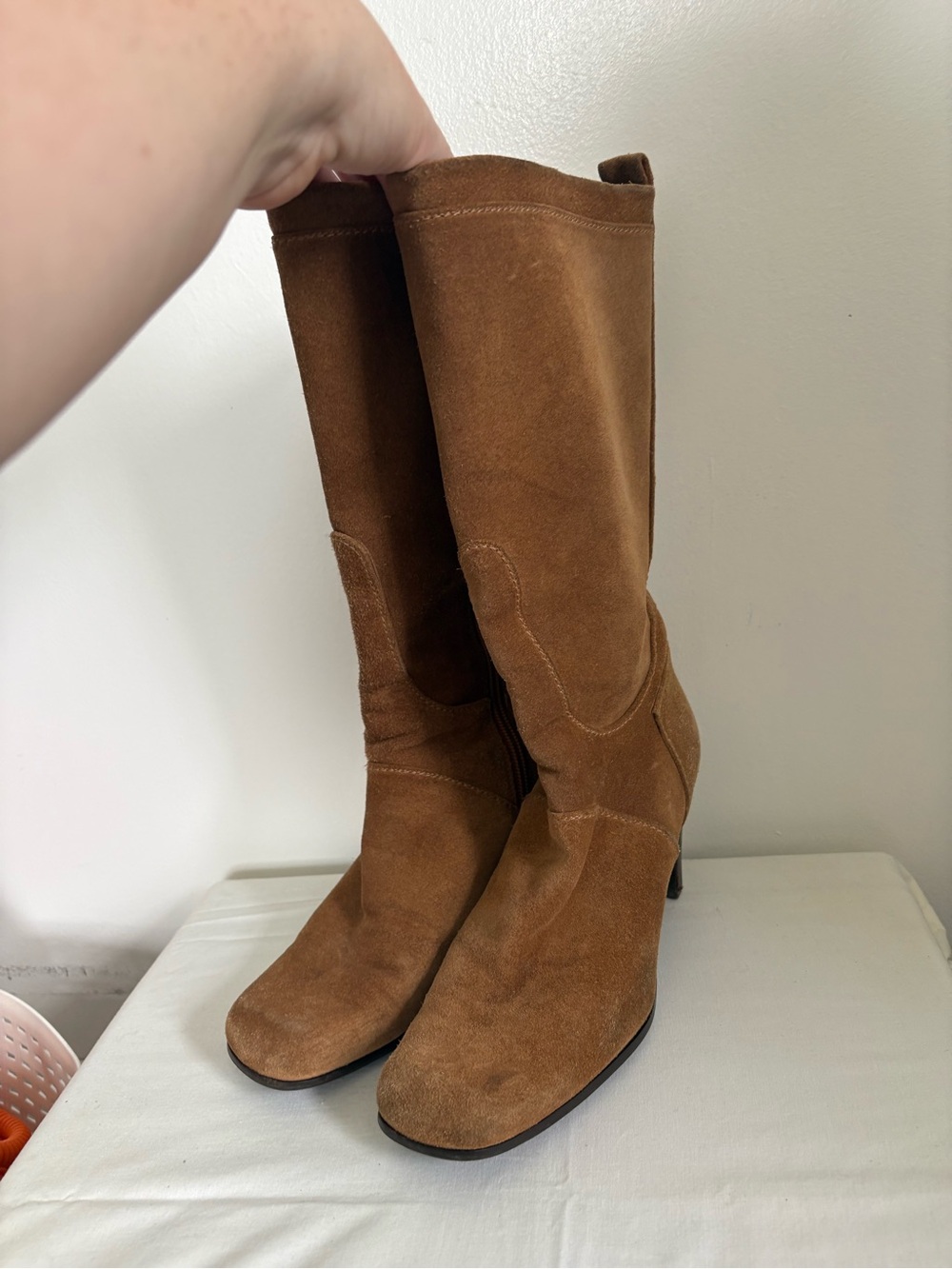 Stuart Weitzman Brown Suede Mid-Calf Boots Women’s Size 8W Made in Brazil